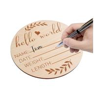 Nombre Del Bebé Personaje, Apoyos De Foto Recién Nacido, Bebé De Madera Marca De Nacimiento 5.9inch, Nacimientos Luna Y Estrellas Bienvenida Único