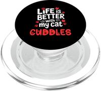 Nombre del Gato Abraza la Vida es Mejor con mis Abrazos de Gato PopSockets PopGrip para MagSafe