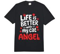 Nombre del Gato Angel Life Is Better with My Cat Angel Comfort Colors Adult Heavyweight T-Shirt