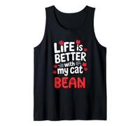 Nombre del Gato Bean Life Is Better with My Cat Bean Camiseta sin Mangas
