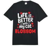 Nombre del Gato Blossom Life Is Better with My Cat Blossom Comfort Colors Adult Heavyweight T-Shirt
