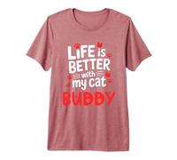 Nombre del Gato Buddy La Vida es Mejor con mi Amigo Gato Camiseta Premium