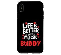 Nombre del Gato Buddy La Vida es Mejor con mi Amigo Gato Carcasa para iPhone XS MAX