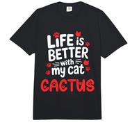 Nombre del Gato Cactus La Vida es Mejor con mi Gato Cactus Comfort Colors Adult Heavyweight T-Shirt