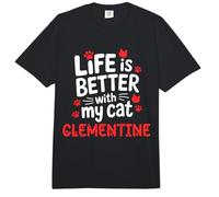 Nombre del Gato Clementine Life Is Better with My Cat Clementine Comfort Colors Adult Heavyweight T-Shirt