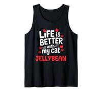 Nombre del gato Jellybean Life Is Better With My Cat Jellybean Camiseta sin Mangas