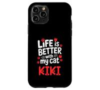 Nombre del Gato Kiki La Vida es Mejor con mi Gato Kiki Carcasa para iPhone 11 Pro