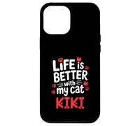 Nombre del gato Kiki La vida es mejor con mi gato Kiki Carcasa para iPhone 12 Pro Max