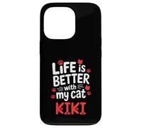Nombre del gato Kiki La vida es mejor con mi gato Kiki Carcasa para iPhone 13 Pro