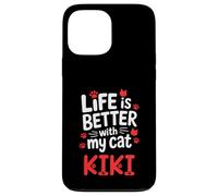 Nombre del Gato Kiki La Vida es Mejor con mi Gato Kiki Carcasa para iPhone 13 Pro MAX