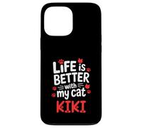 Nombre del gato Kiki La vida es mejor con mi gato Kiki Carcasa para iPhone 13 Pro Max