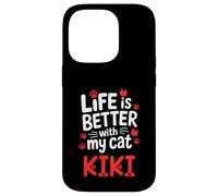 Nombre del Gato Kiki La Vida es Mejor con mi Gato Kiki Carcasa para iPhone 14 Pro