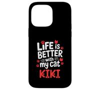 Nombre del gato Kiki La vida es mejor con mi gato Kiki Carcasa para iPhone 14 Pro Max