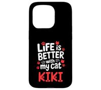 Nombre del Gato Kiki La Vida es Mejor con mi Gato Kiki Carcasa para iPhone 15 Pro