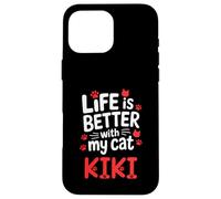 Nombre del Gato Kiki La Vida es Mejor con mi Gato Kiki Carcasa para iPhone 16 Pro MAX