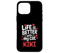 Nombre del gato Kiki La vida es mejor con mi gato Kiki Carcasa para iPhone 16 Pro Max
