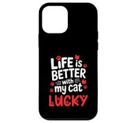 Nombre del Gato Lucky Life Is Better with My Cat Lucky Carcasa para iPhone 12 Mini