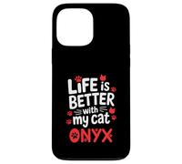 Nombre del Gato Onyx Life Is Better with My Cat Onyx Carcasa para iPhone 13 Pro MAX