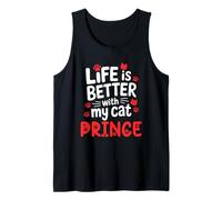 Nombre del gato Prince Life Is Better With My Cat Prince Camiseta sin Mangas
