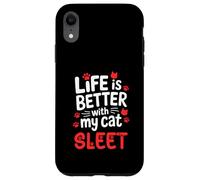 Nombre del Gato Sleet Life Is Better with My Cat Sleet Carcasa para iPhone XR