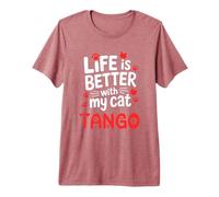 Nombre del Gato Tango La Vida es Mejor con mi Gato Tango Camiseta Premium