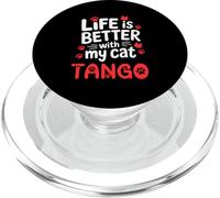 Nombre del Gato Tango La Vida es Mejor con mi Gato Tango PopSockets PopGrip para MagSafe