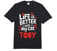 Nombre del Gato Toby La Vida es Mejor con mi Gato Toby Comfort Colors Adult Heavyweight T-Shirt