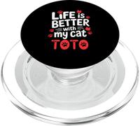 Nombre del Gato Toto La Vida es Mejor con mi Gato Toto PopSockets PopGrip para MagSafe
