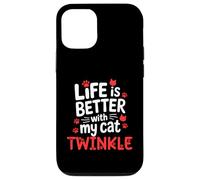 Nombre del Gato Twinkle Life Is Better with My Cat Twinkle Carcasa para iPhone 12/12 Pro