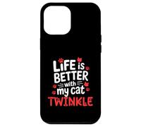 Nombre del Gato Twinkle Life Is Better with My Cat Twinkle Carcasa para iPhone 12 Pro MAX