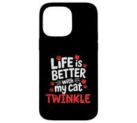 Nombre del Gato Twinkle Life Is Better with My Cat Twinkle Carcasa para iPhone 14 Pro MAX