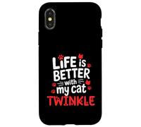 Nombre del Gato Twinkle Life Is Better with My Cat Twinkle Carcasa para iPhone X/XS