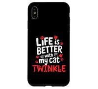 Nombre del Gato Twinkle Life Is Better with My Cat Twinkle Carcasa para iPhone XS MAX