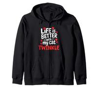 Nombre del Gato Twinkle Life Is Better with My Cat Twinkle Sudadera con Capucha