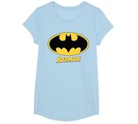 Nombre del Logotipo de Batman de DC Kids Camiseta, Niñas, Azul Bebé, L