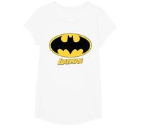 Nombre del Logotipo de Batman de DC Kids Camiseta, Niñas, Blanco, L