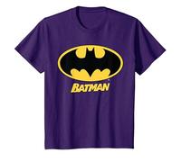 Nombre del Logotipo de Batman de DC Kids Camiseta, Niños, Morado, 6 años