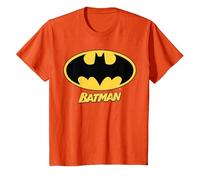 Nombre del Logotipo de Batman de DC Kids Camiseta, Niños, Naranja, 3 años