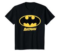 Nombre del Logotipo de Batman de DC Kids Camiseta, Niños, Negro, 4 años
