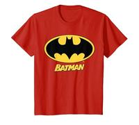Nombre del Logotipo de Batman de DC Kids Camiseta, Niños, Rojo, 10 años