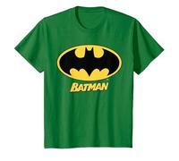 Nombre del Logotipo de Batman de DC Kids Camiseta, Niños, Verde Kelly, 12 años