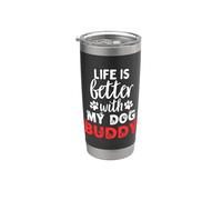 Nombre del perro Buddy Life Is Better With My Dog Named Buddy Vaso térmico de acero inoxidable de doble pared