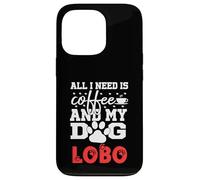 Nombre del Perro Lobo Todo lo Que Necesita es café Mi Perro Llamado Lobo Carcasa para iPhone 13 Pro