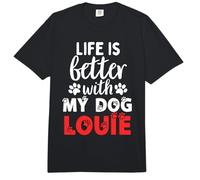 Nombre del Perro Louie La Vida es Mejor con mi Perro Llamado Louie Comfort Colors Adult Heavyweight T-Shirt