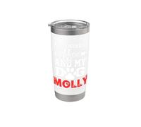 Nombre del perro Molly Todo lo que necesita es café Mi perro llamado Molly Vaso térmico de acero inoxidable de doble pared