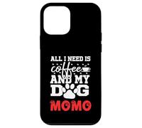 Nombre del Perro Momo All In Need Is Coffee My Dog Named Momo Carcasa para iPhone 12 Mini