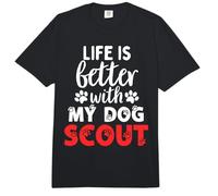 Nombre del Perro Scout La Vida es Mejor con mi Perro Llamado Scout Comfort Colors Adult Heavyweight T-Shirt