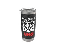 Nombre del perro Uno Todo lo que necesita es café Mi perro llamado Uno Vaso térmico de acero inoxidable de doble pared