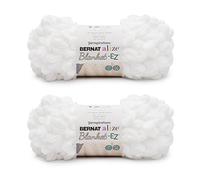 Nombre del producto: Bernat Alize Blanket-EZ - Hilo de bucle súper suave para principiantes, tejido a mano, no necesita agujas ni ganchos, color blanco, paquete de 2