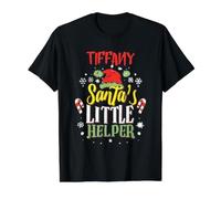 Nombre navideño de Tiffany, el pequeño ayudante de Santa Claus Camiseta gráfica económica
